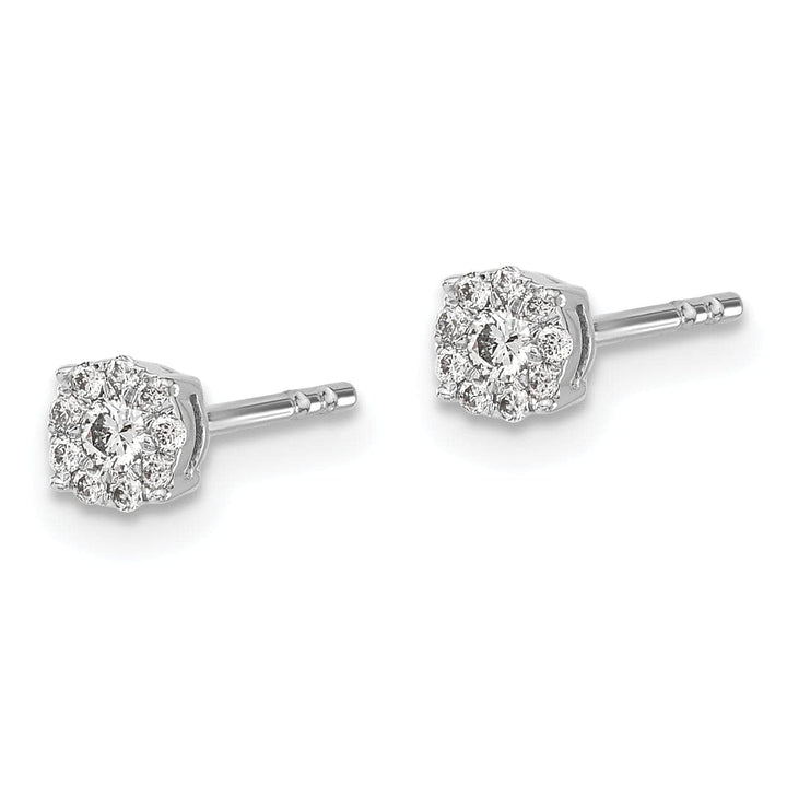 Lovely Rita's Earrings 14k White Gold Diamond Cluster Post Stud  Earrings