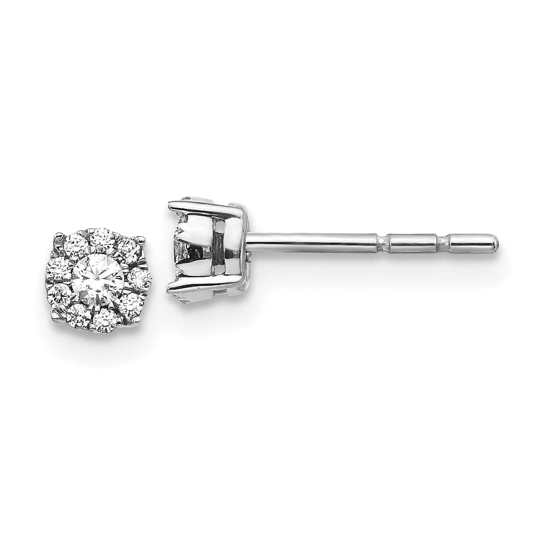 Lovely Rita's Earrings 14k White Gold Diamond Cluster Post Stud  Earrings