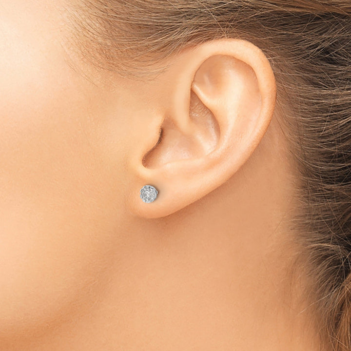 Lovely Rita's Earrings 14k White Gold Diamond Cluster Stud Earrings