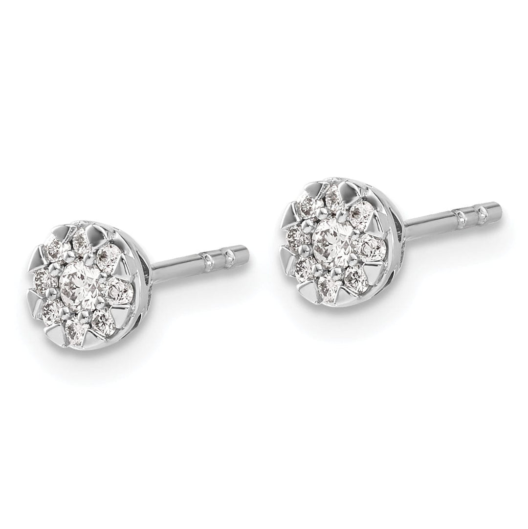 Lovely Rita's Earrings 14k White Gold Diamond Cluster Stud Earrings
