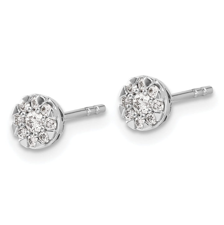 Lovely Rita's Earrings 14k White Gold Diamond Cluster Stud Earrings