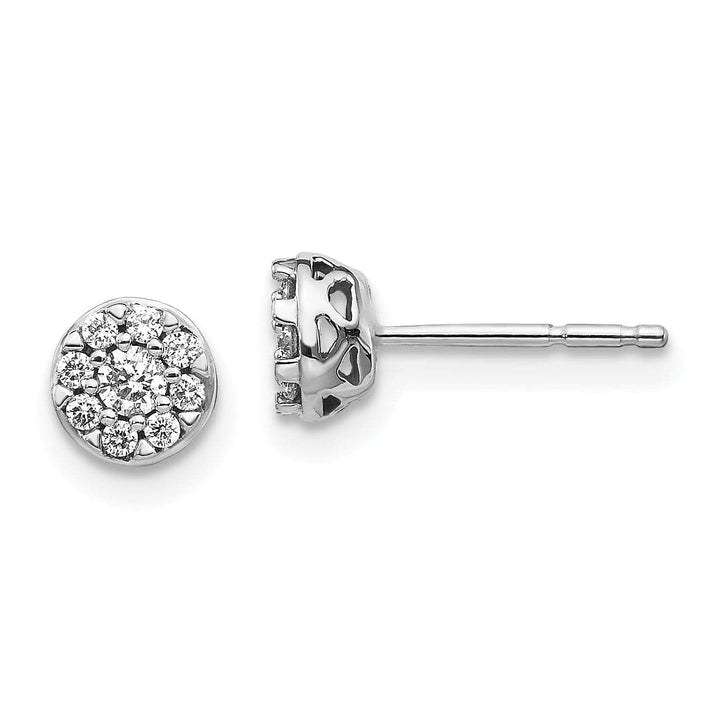 Lovely Rita's Earrings 14k White Gold Diamond Cluster Stud Earrings