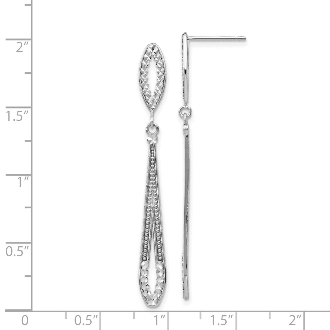 Lovely Rita's Earrings 14k White Gold Diamond Cut Dangle Earrings