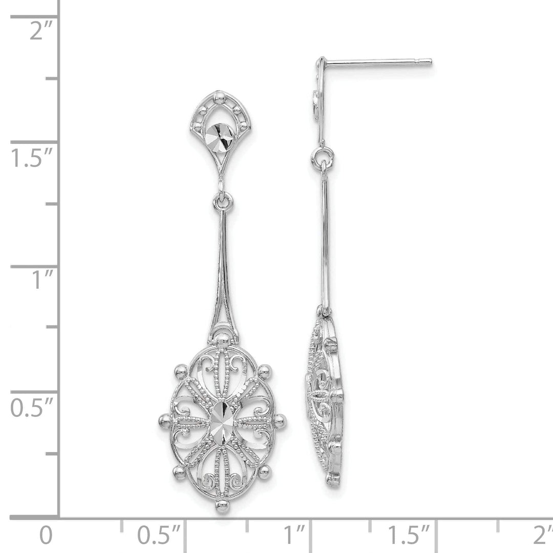 Lovely Rita's Earrings 14k White Gold Diamond Cut Filigre Earrings