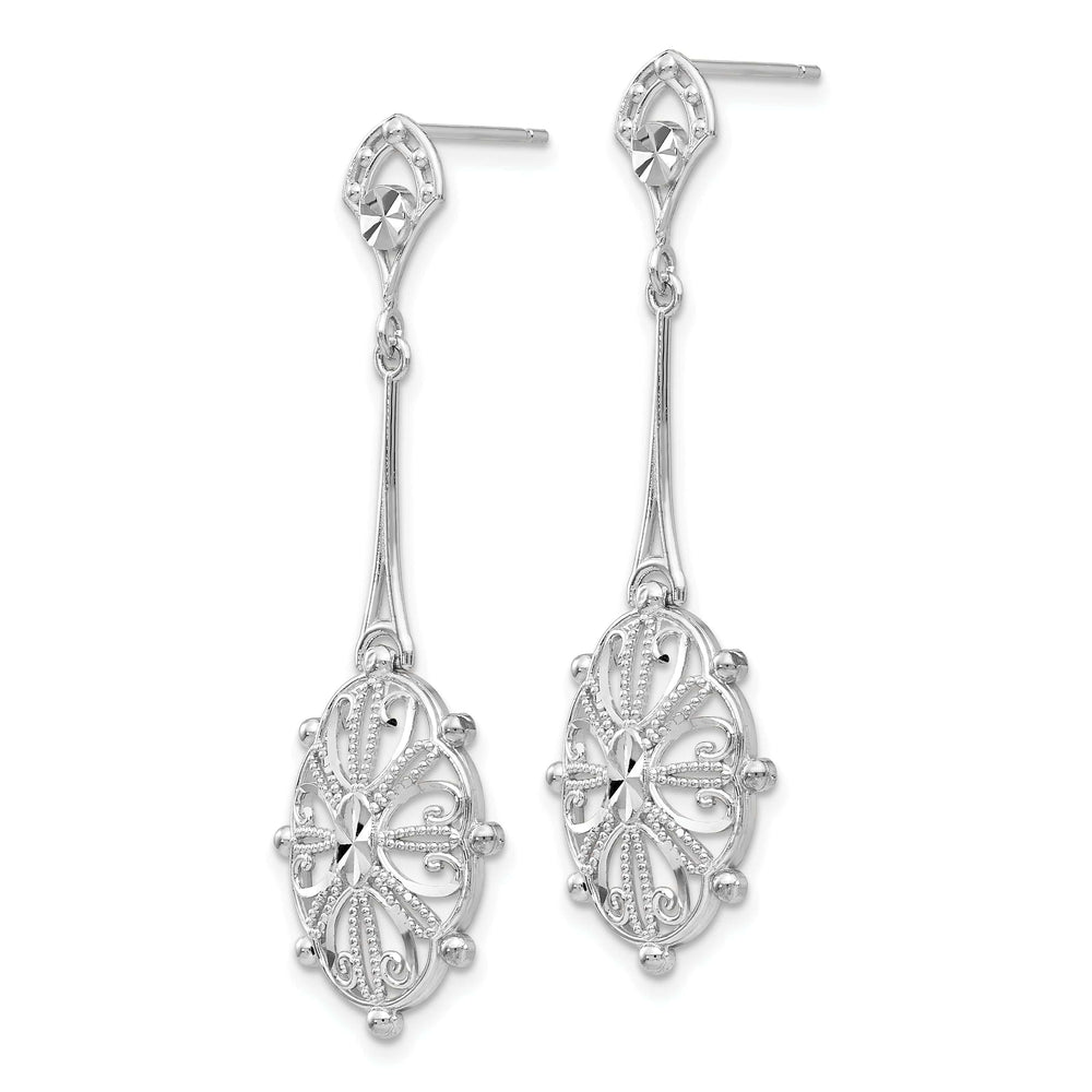 Lovely Rita's Earrings 14k White Gold Diamond Cut Filigre Earrings