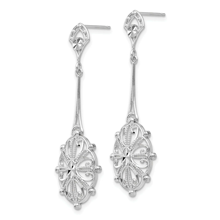 Lovely Rita's Earrings 14k White Gold Diamond Cut Filigre Earrings