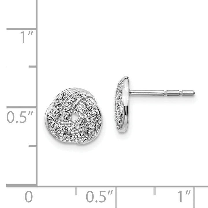 Lovely Rita's Earrings 14k White Gold Diamond Love Knot Earrings