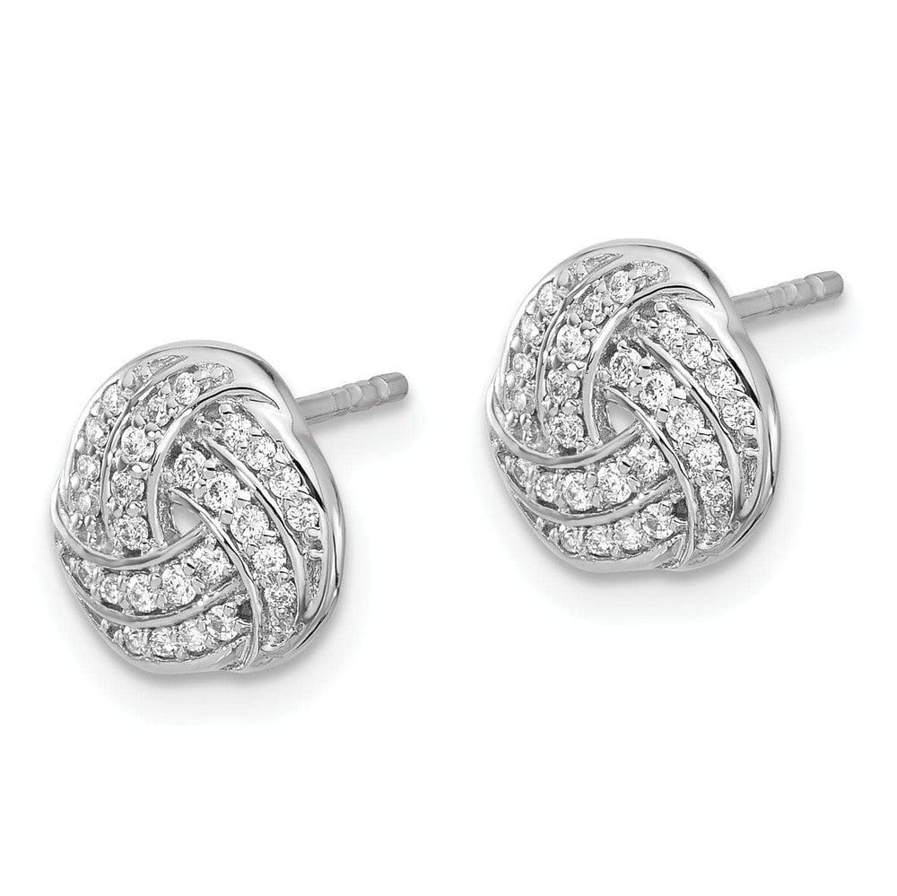 Lovely Rita's Earrings 14k White Gold Diamond Love Knot Earrings
