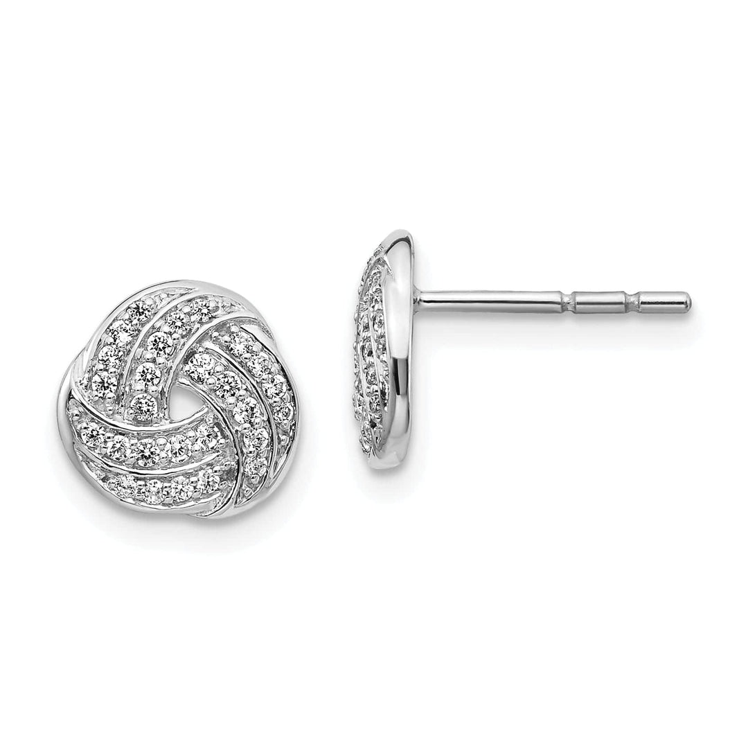 Lovely Rita's Earrings 14k White Gold Diamond Love Knot Earrings