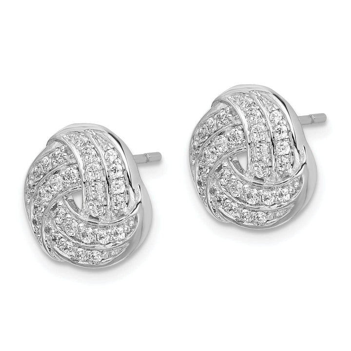 Lovely Rita's Earrings 14k White Gold Diamond Love Knot Earrings, Women's