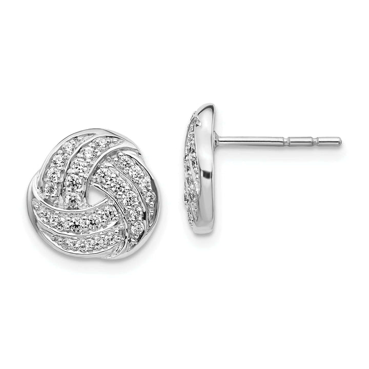 Lovely Rita's Earrings 14k White Gold Diamond Love Knot Earrings, Women's