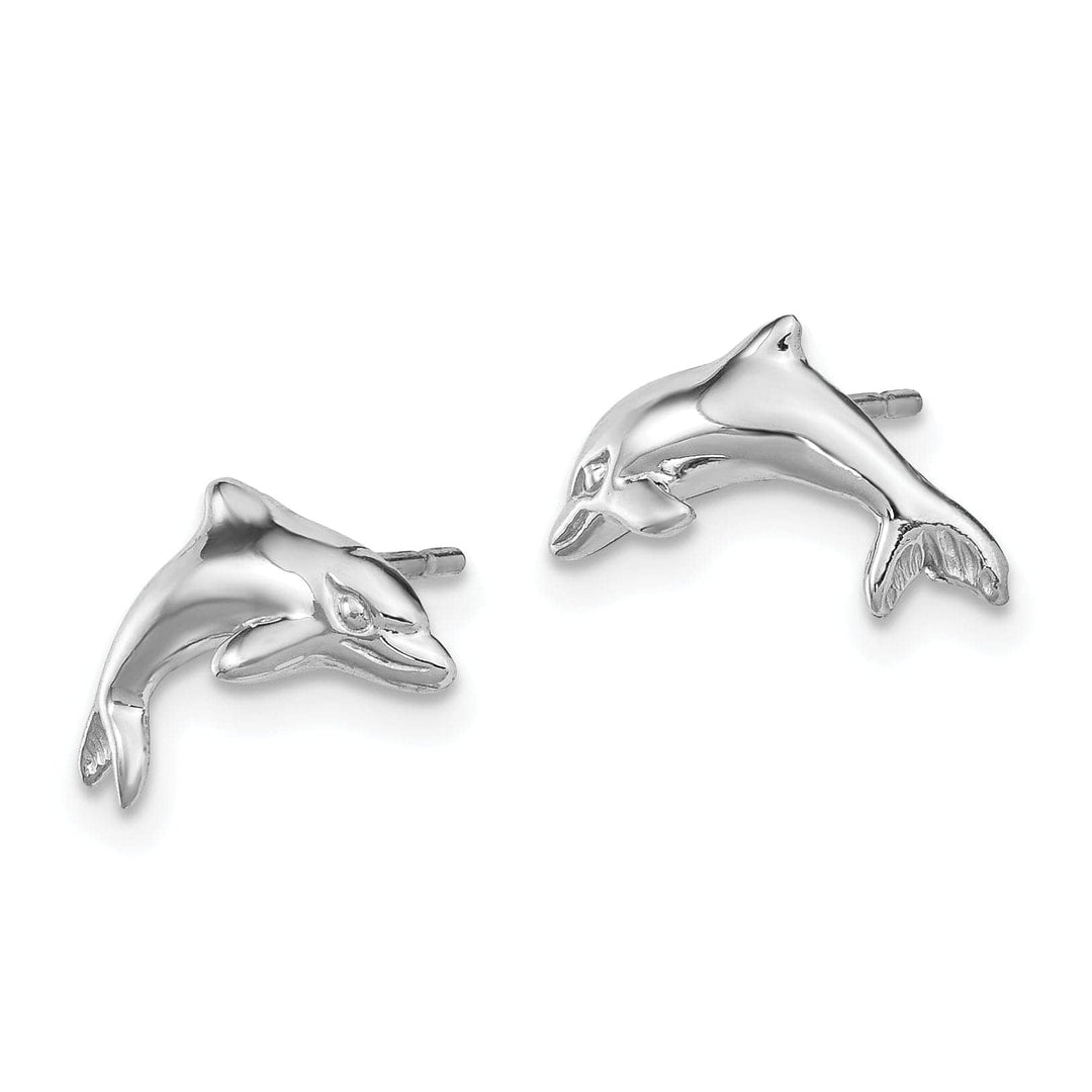Lovely Rita's Earrings 14k White Gold Dolphin Earrings