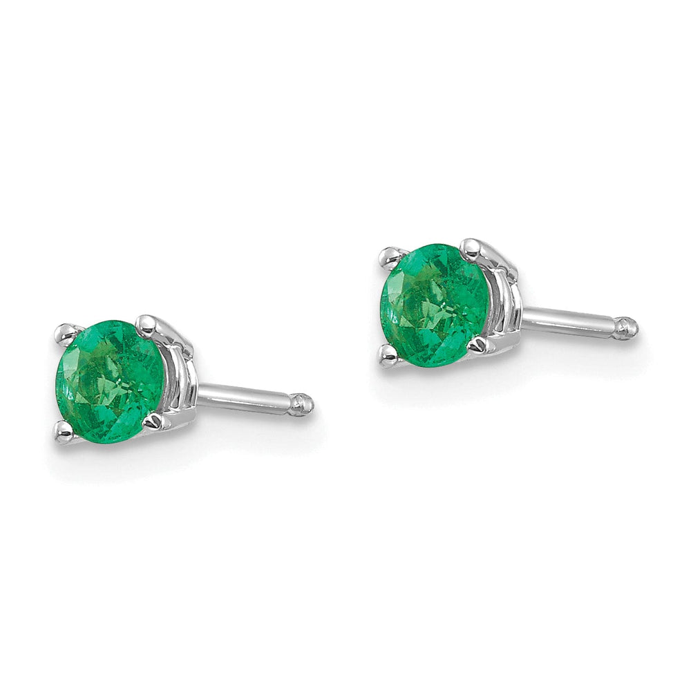 Lovely Rita's Earrings 14k White Gold Emerald Earrings
