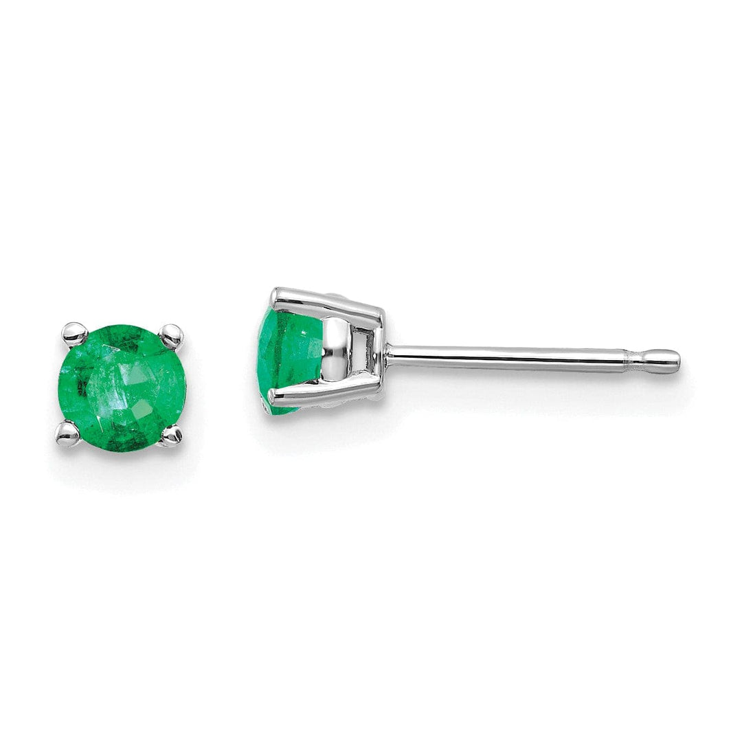 Lovely Rita's Earrings 14k White Gold Emerald Earrings