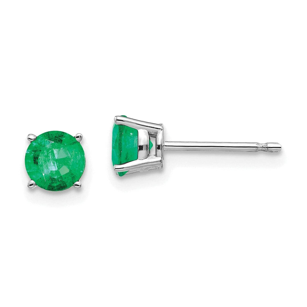Lovely Rita's Earrings 14k White Gold Emerald Earrings
