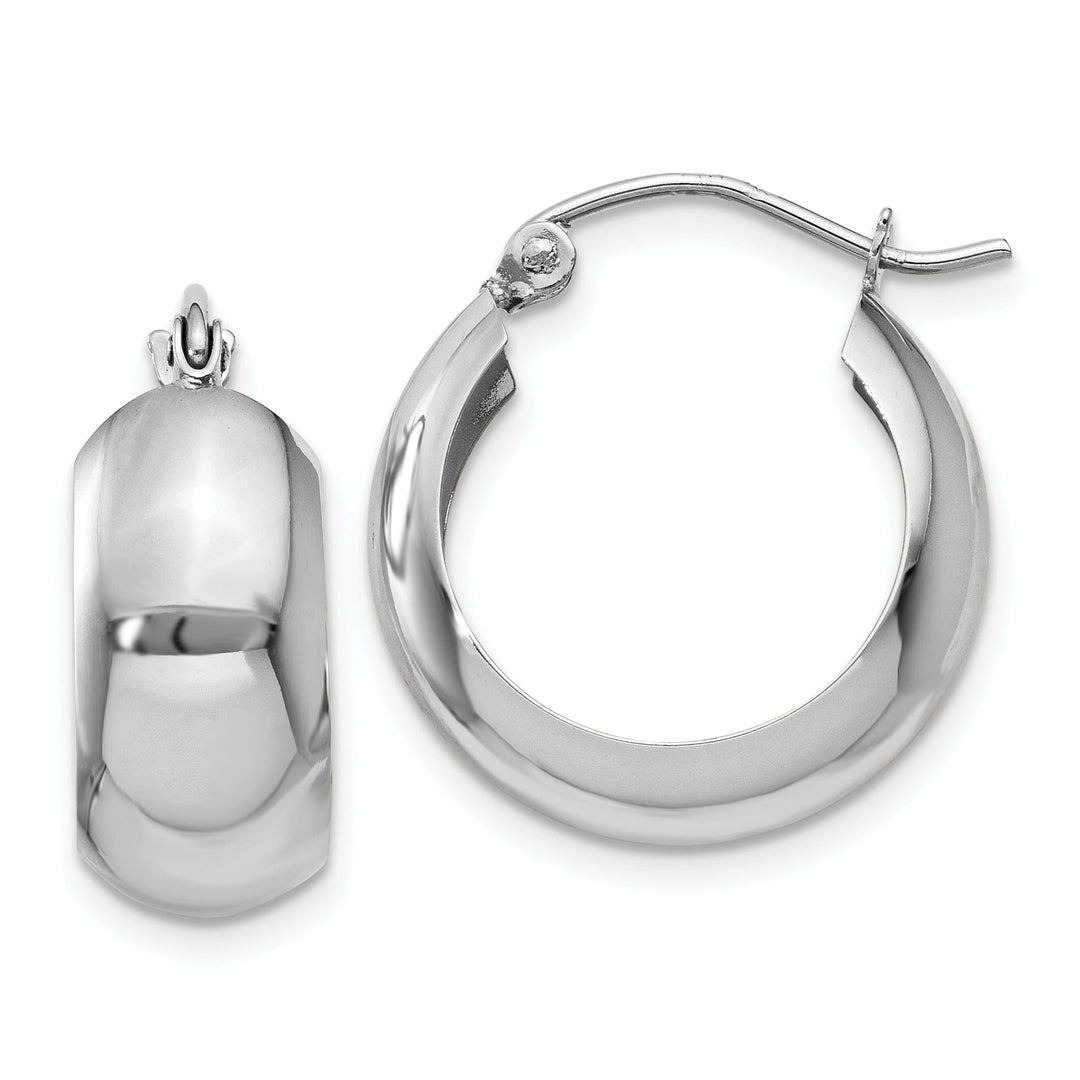 Lovely Rita's Earrings 14k White Gold Fancy Hoop Earrings