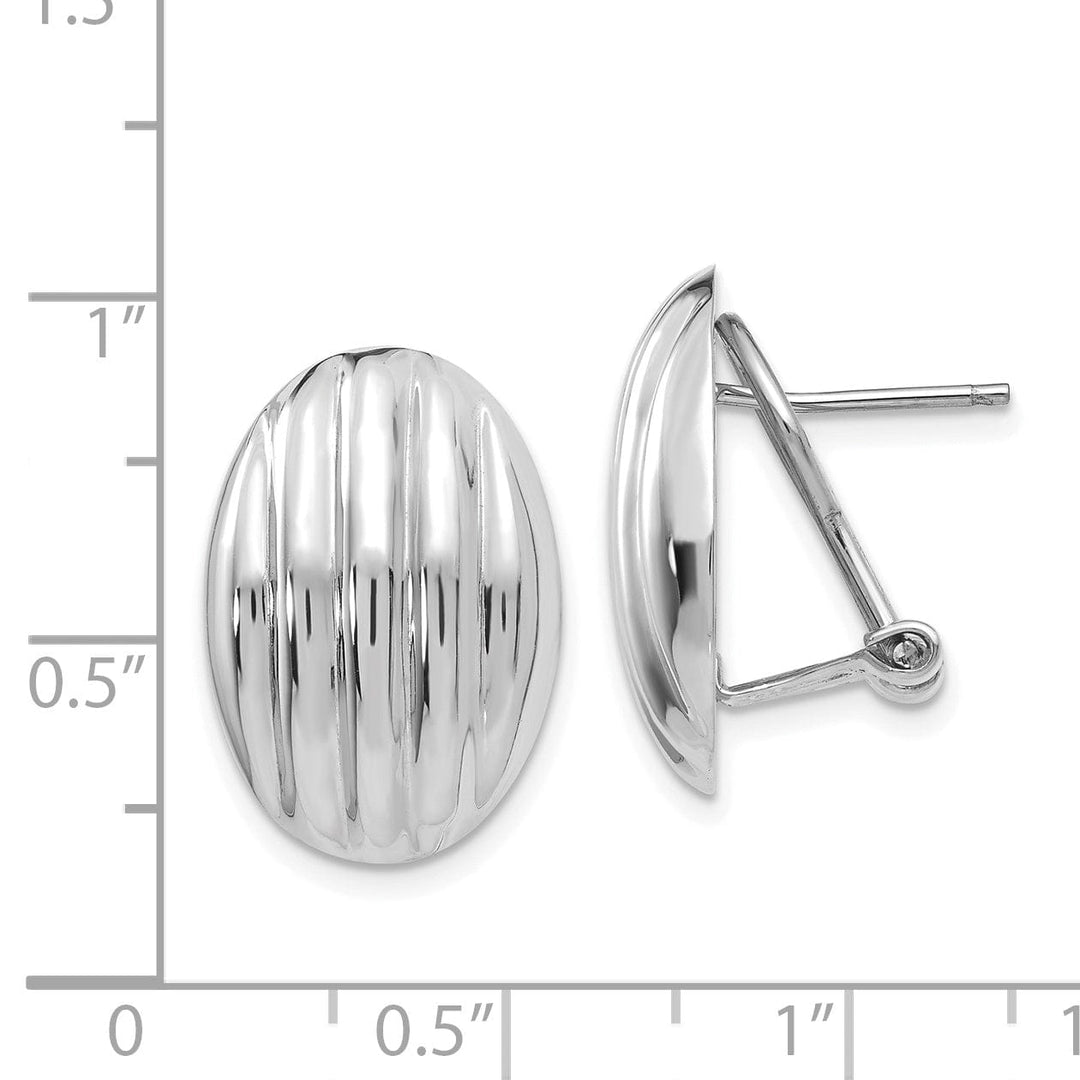 Lovely Rita's Earrings 14k White Gold Fancy Omega Back Post Earrings