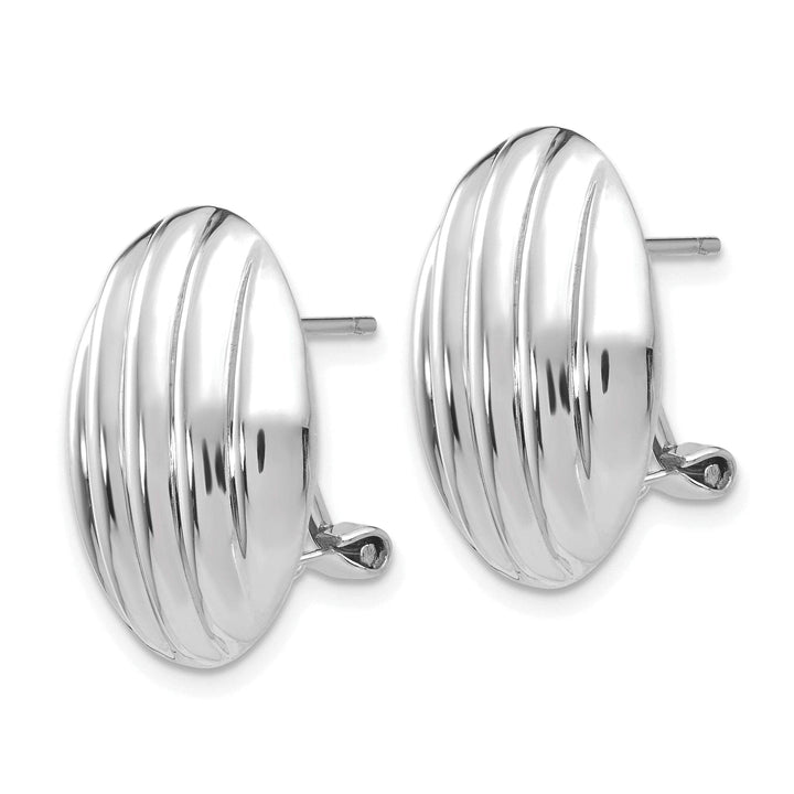 Lovely Rita's Earrings 14k White Gold Fancy Omega Back Post Earrings