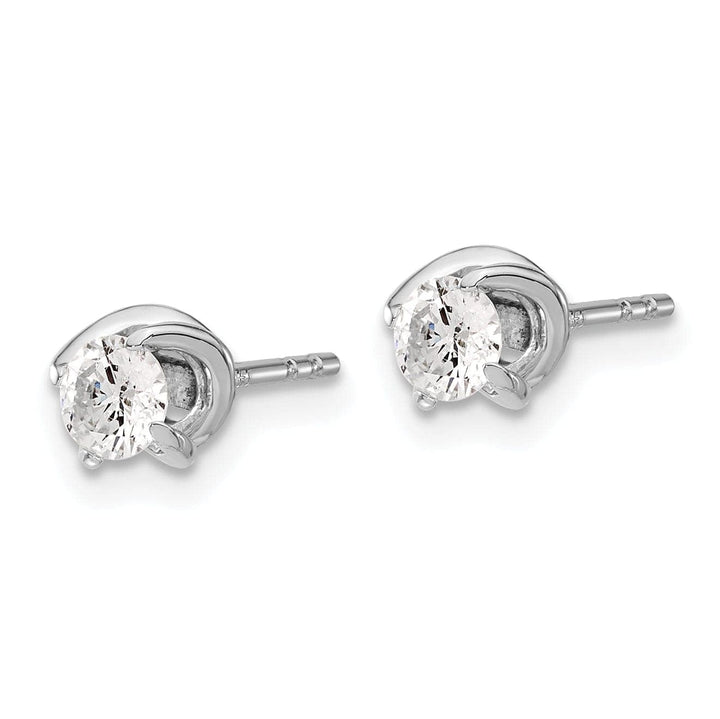 Lovely Rita's Earrings 14k White Gold Fancy Twist design Diamond stud post Earrings