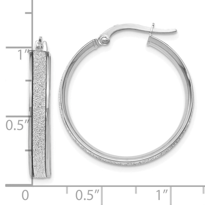 Lovely Rita's Earrings 14k White Gold Glimmer Infused Hoop Earrings