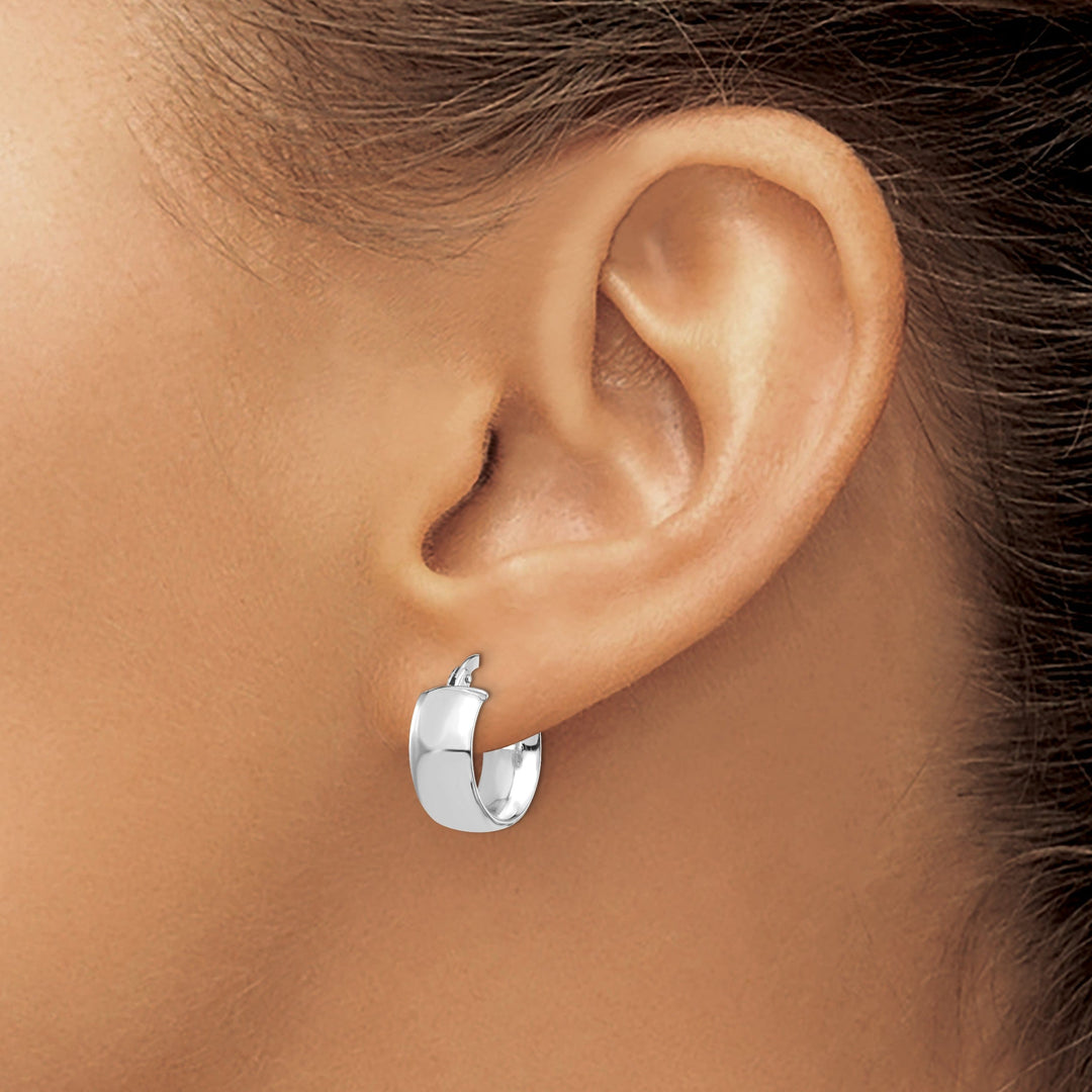 Lovely Rita's Earrings 14k White Gold High Polished Huggie Earrings