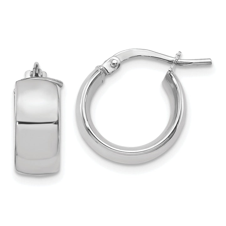 Lovely Rita's Earrings 14k White Gold High Polished Huggie Earrings