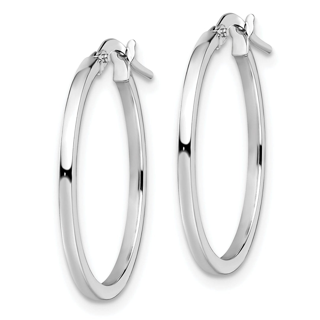 Lovely Rita's Earrings 14k White Gold Hinged Hoop Earrings