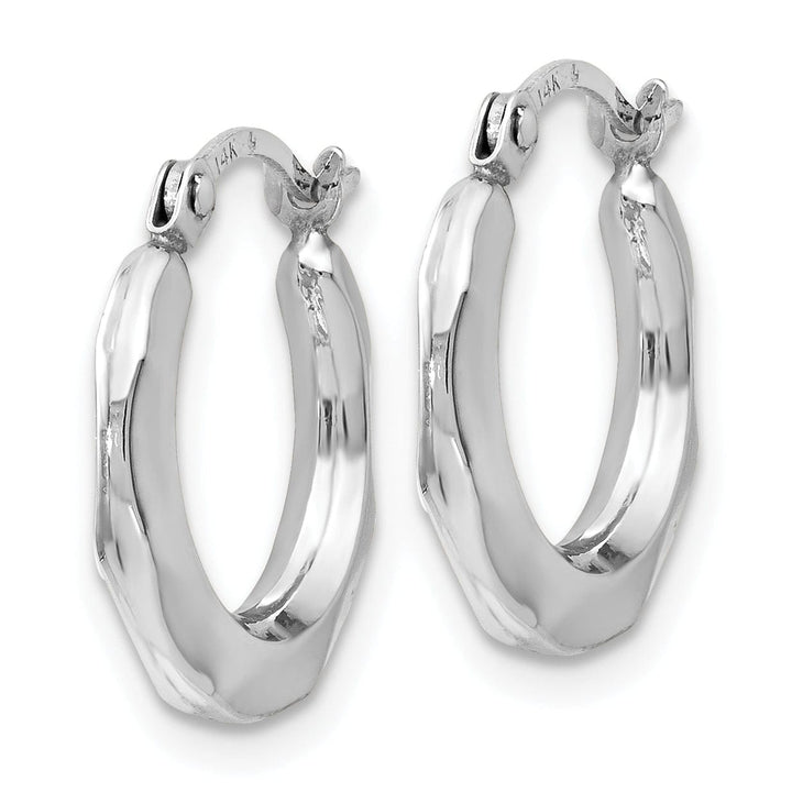 Lovely Rita's Earrings 14k White Gold Hinged Hoop Earrings