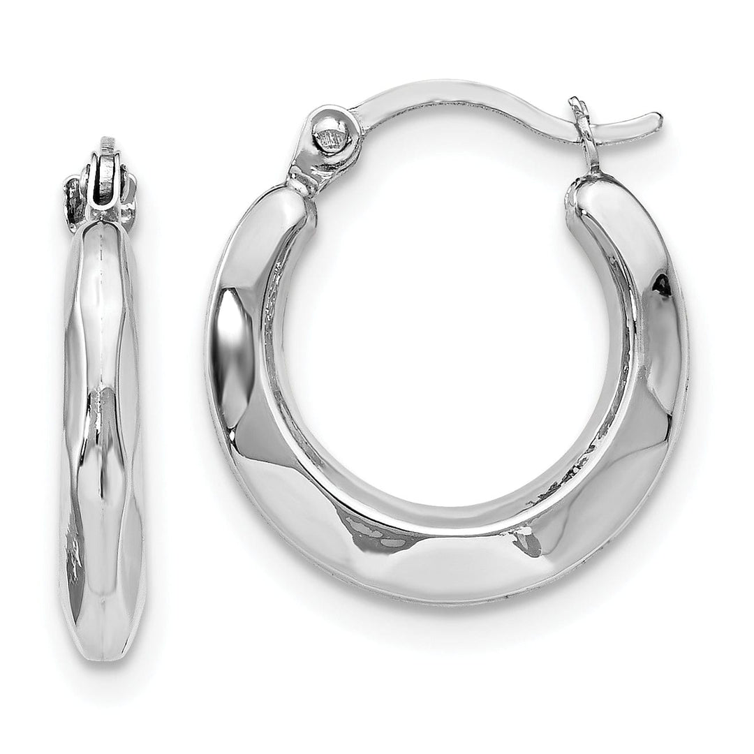Lovely Rita's Earrings 14k White Gold Hinged Hoop Earrings
