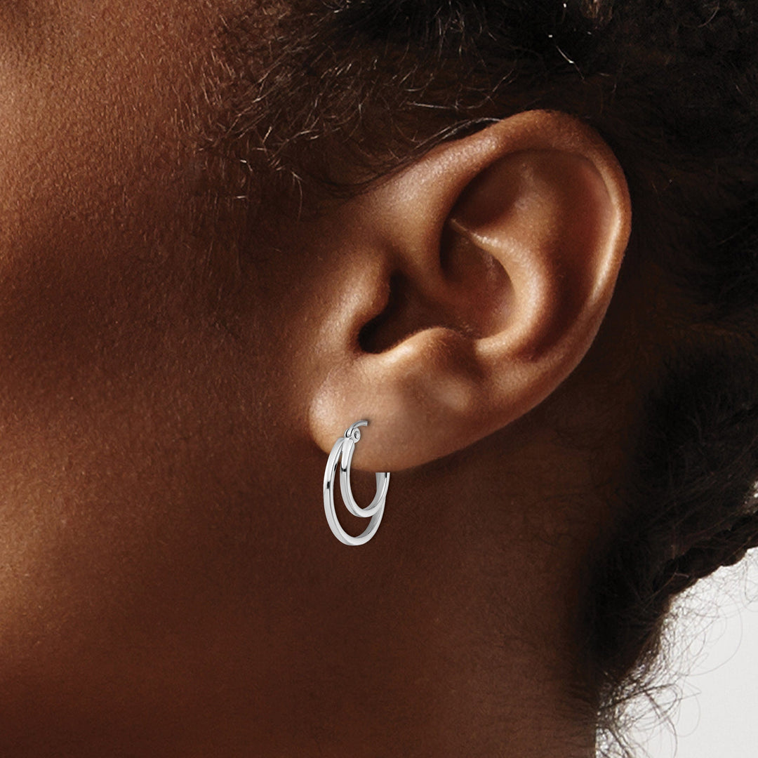 Lovely Rita's Earrings 14k White Gold Hinged Hoop Earrings