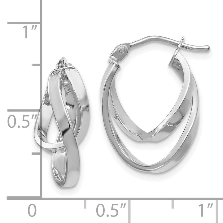 Lovely Rita's Earrings 14k White Gold Hinged Hoop Earrings