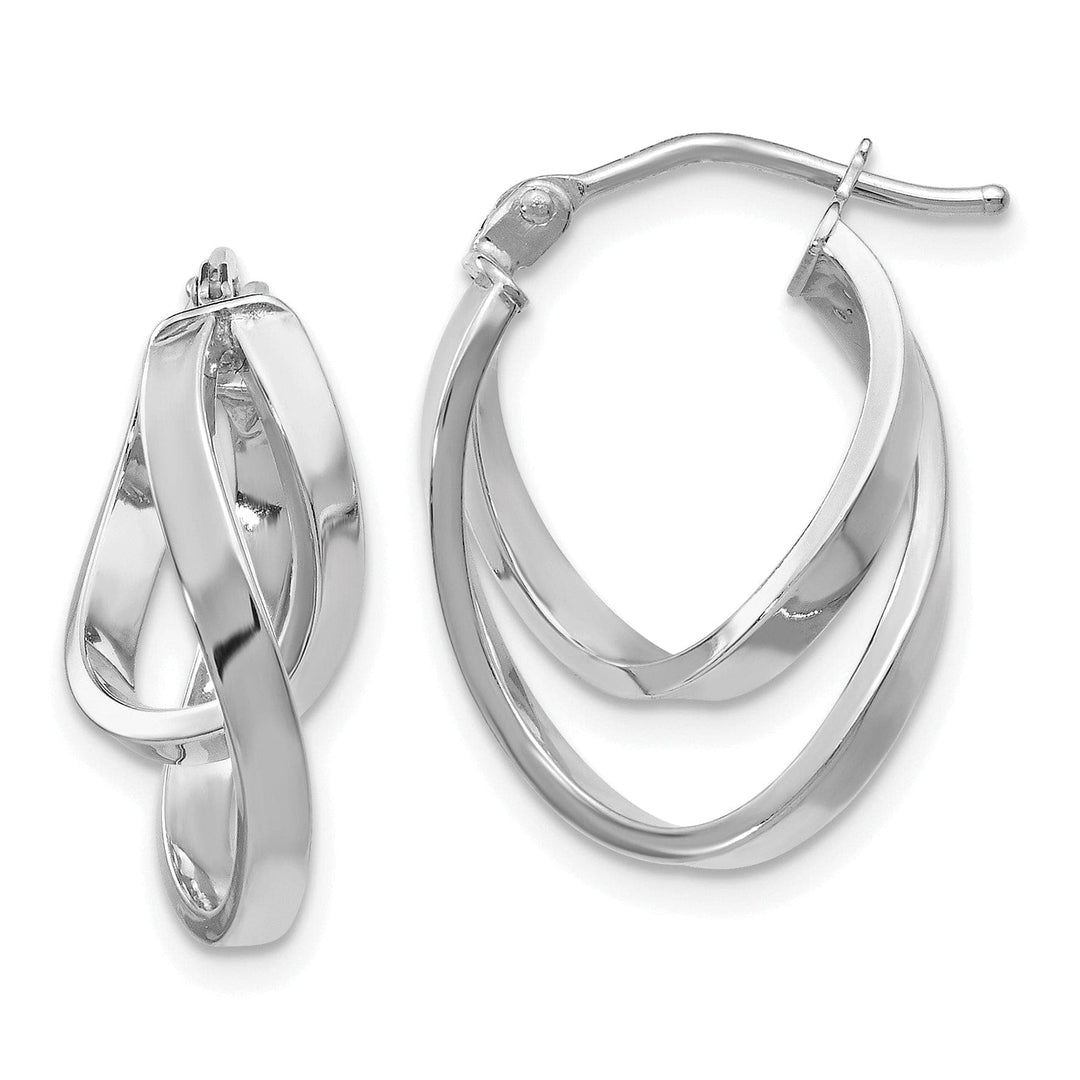 Lovely Rita's Earrings 14k White Gold Hinged Hoop Earrings