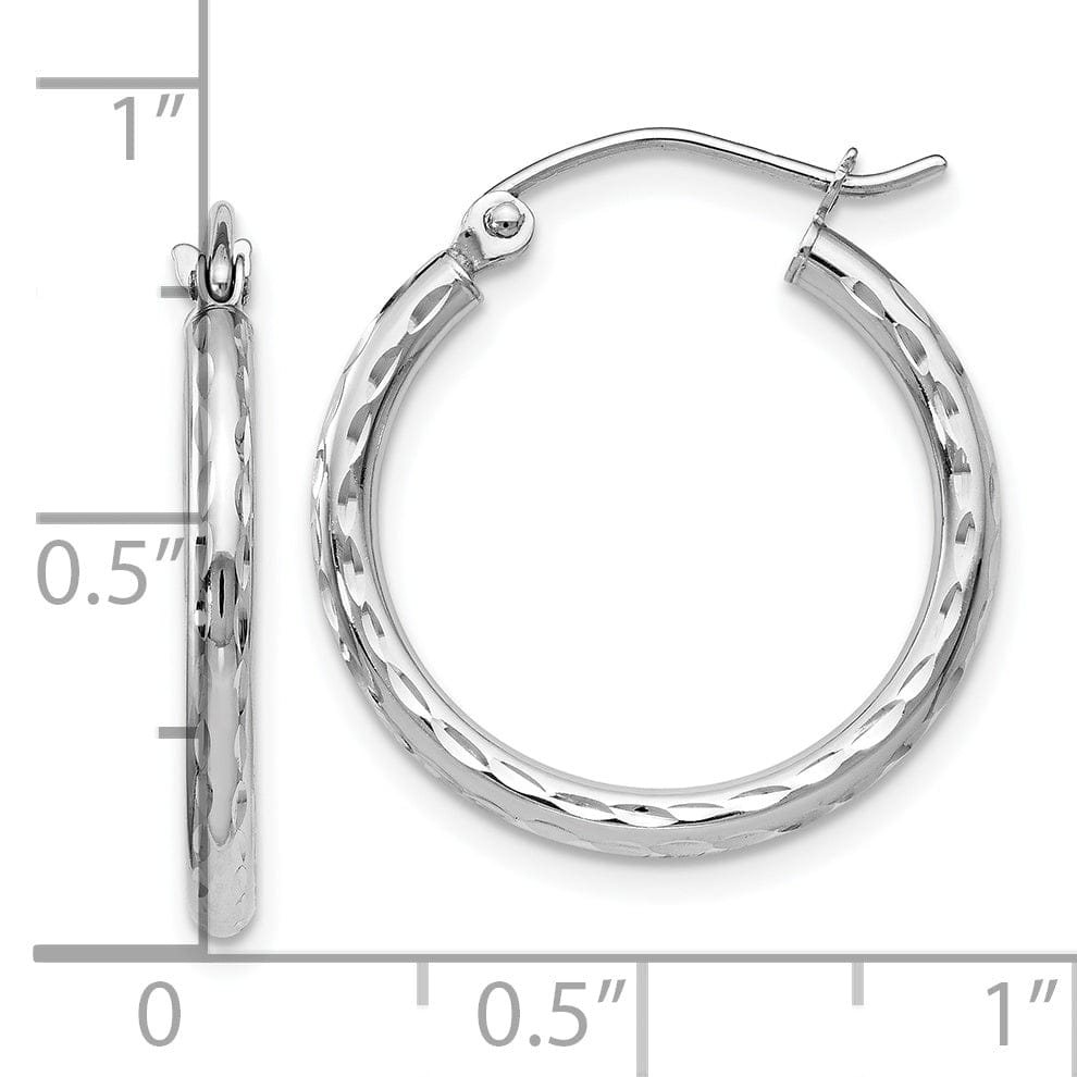 Lovely Rita's Earrings 14k White Gold Hinged Hoop Earrings