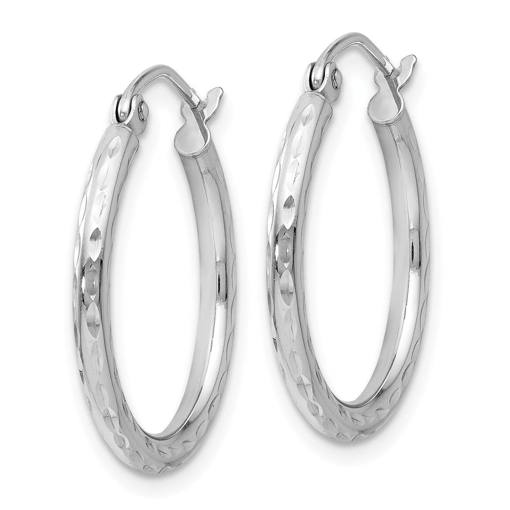 Lovely Rita's Earrings 14k White Gold Hinged Hoop Earrings