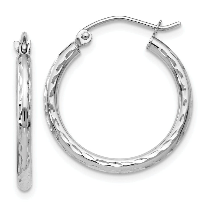 Lovely Rita's Earrings 14k White Gold Hinged Hoop Earrings