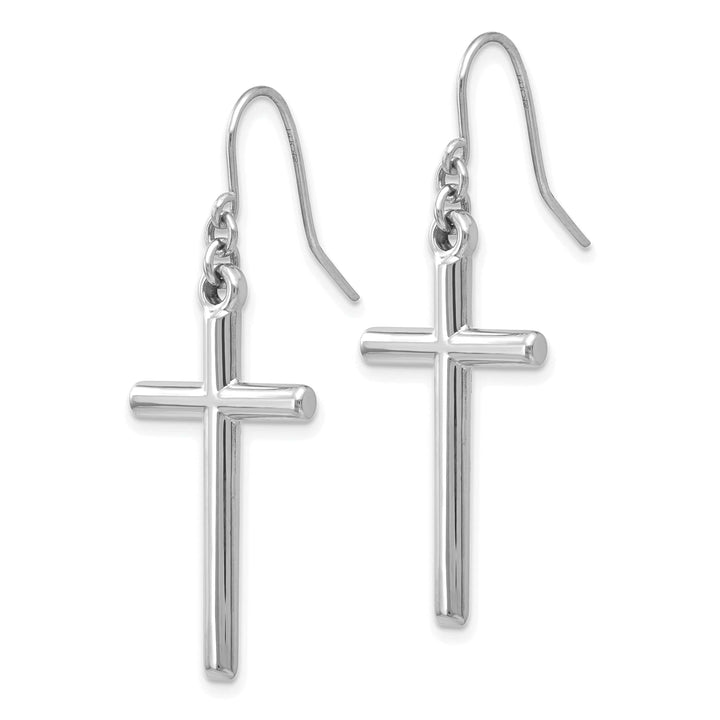 Lovely Rita's Earrings 14k White Gold Hollow Cross Dangle Earrings