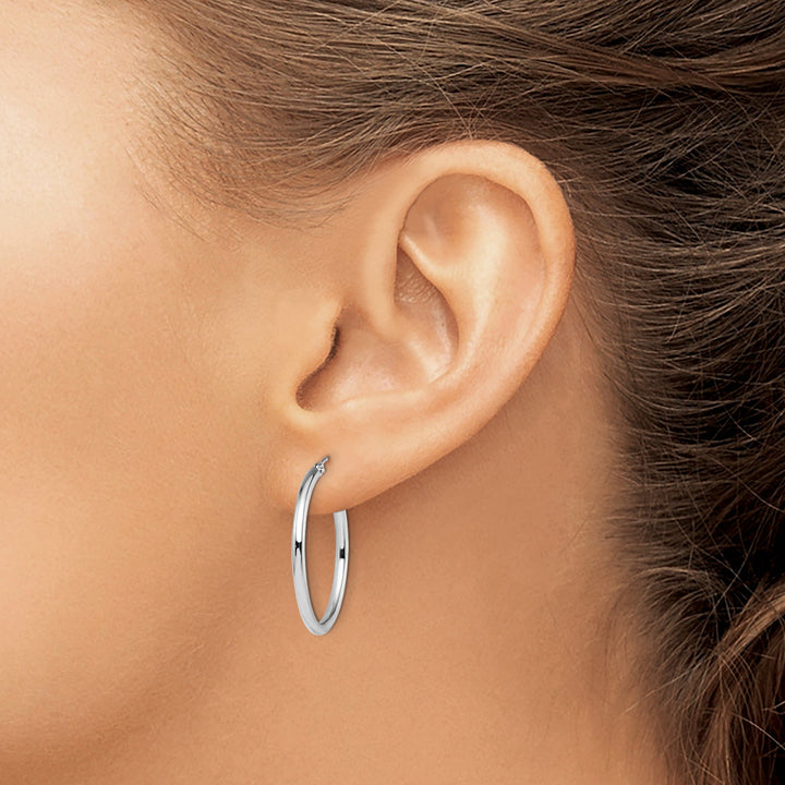 Lovely Rita's Earrings 14k White Gold Hoop Earrings