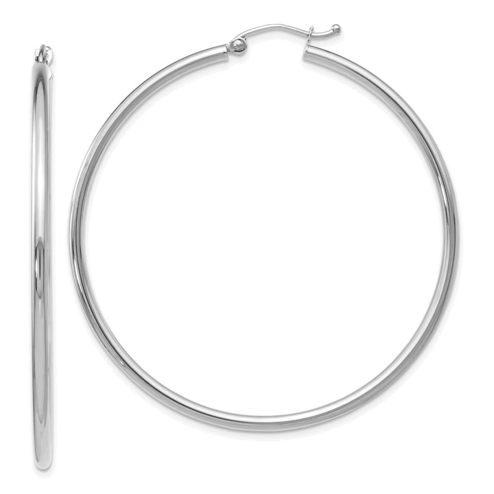 Lovely Rita's Earrings 14k White Gold Hoop Earrings