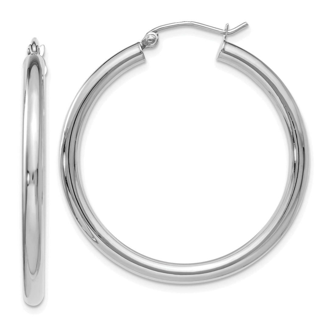 Lovely Rita's Earrings 14k White Gold Hoop Earrings