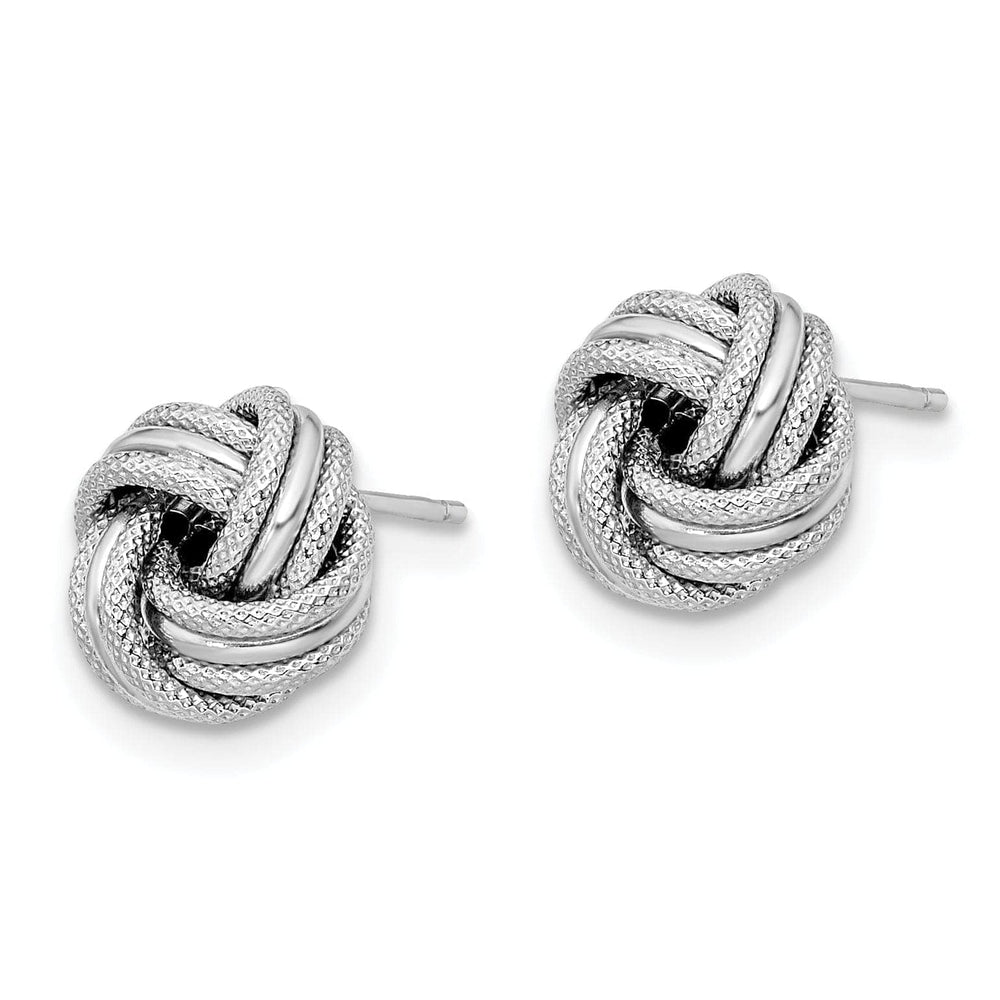 Lovely Rita's Earrings 14k White Gold Knot Polished D.C Post Earrings