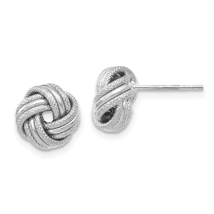 Lovely Rita's Earrings 14k White Gold Knot Polished D.C Post Earrings
