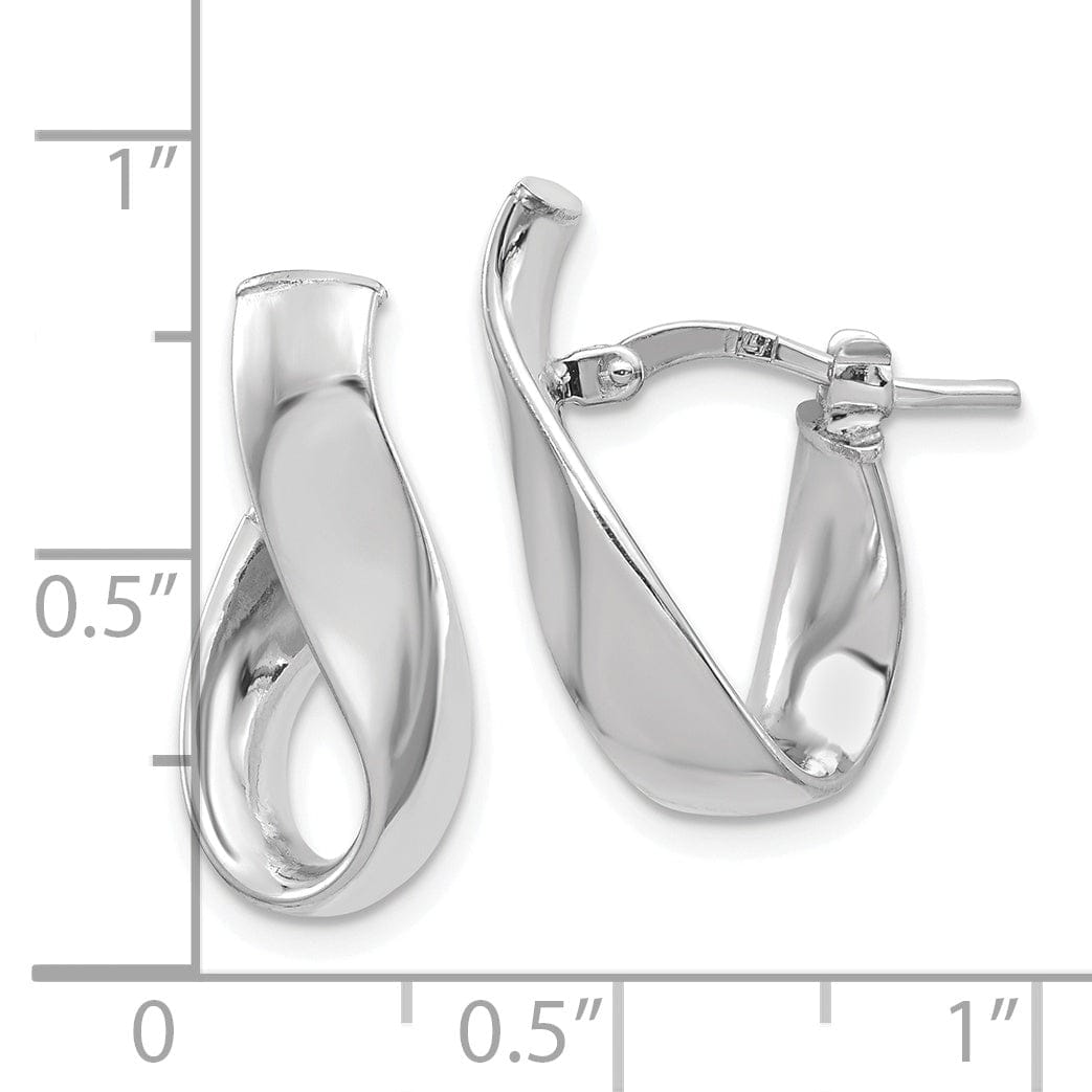 Lovely Rita's Earrings 14k White Gold Omega Back Hoop Earrings