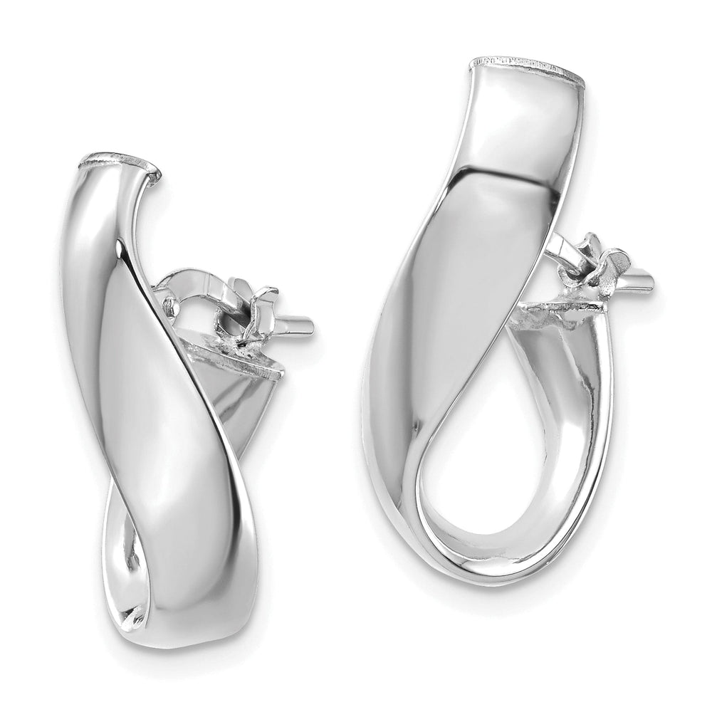 Lovely Rita's Earrings 14k White Gold Omega Back Hoop Earrings