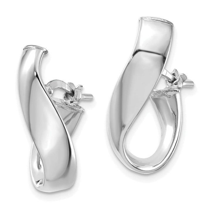 Lovely Rita's Earrings 14k White Gold Omega Back Hoop Earrings