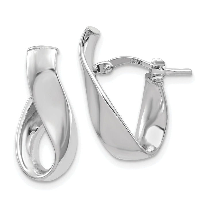 Lovely Rita's Earrings 14k White Gold Omega Back Hoop Earrings