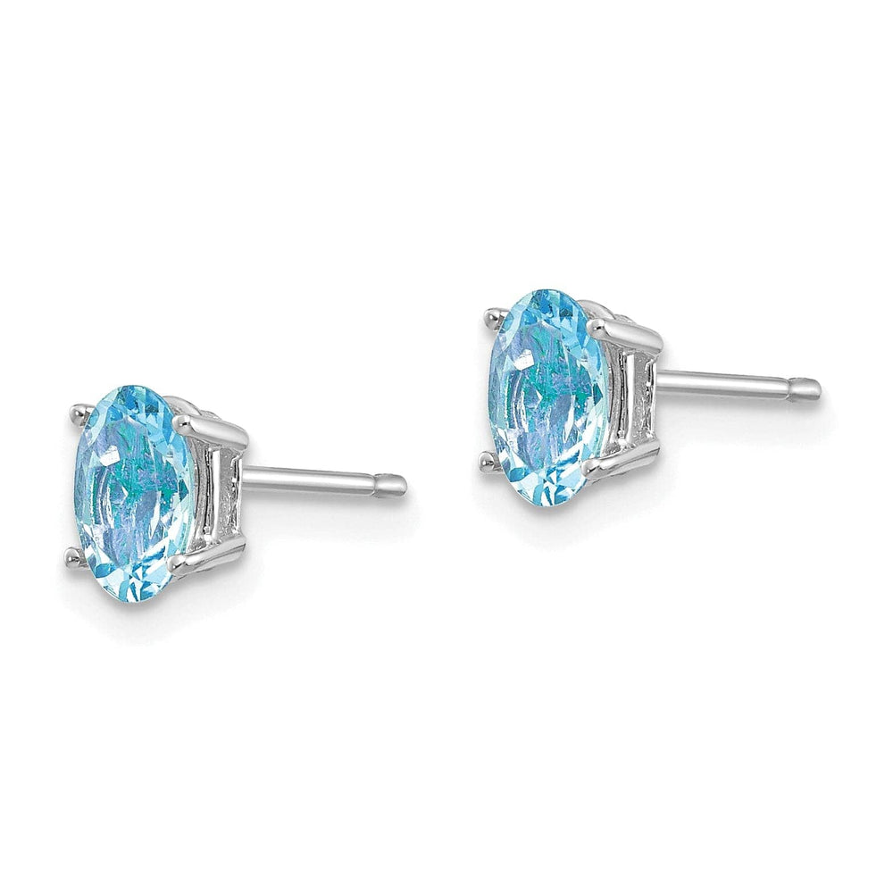 Lovely Rita's Earrings 14k White Gold Oval Aquamarine Earrings