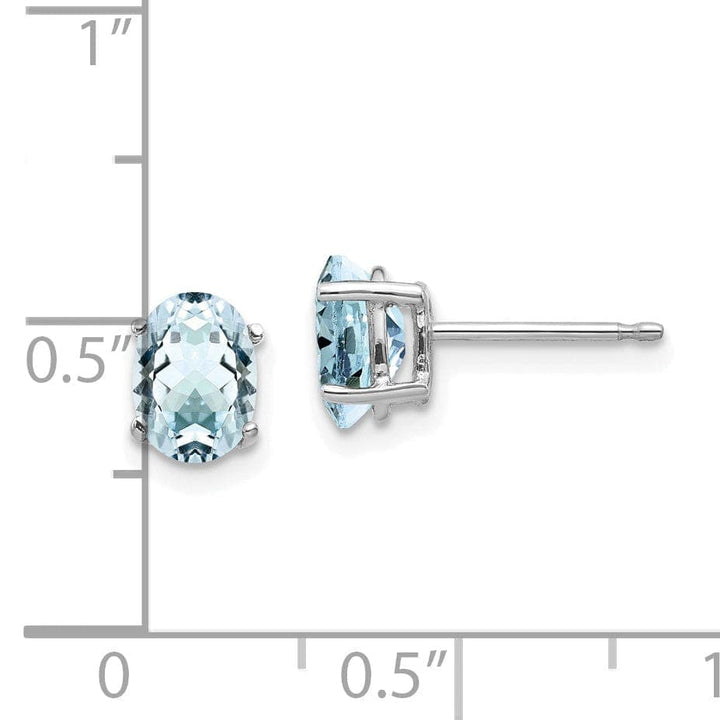 Lovely Rita's Earrings 14k White Gold Oval Aquamarine Earrings