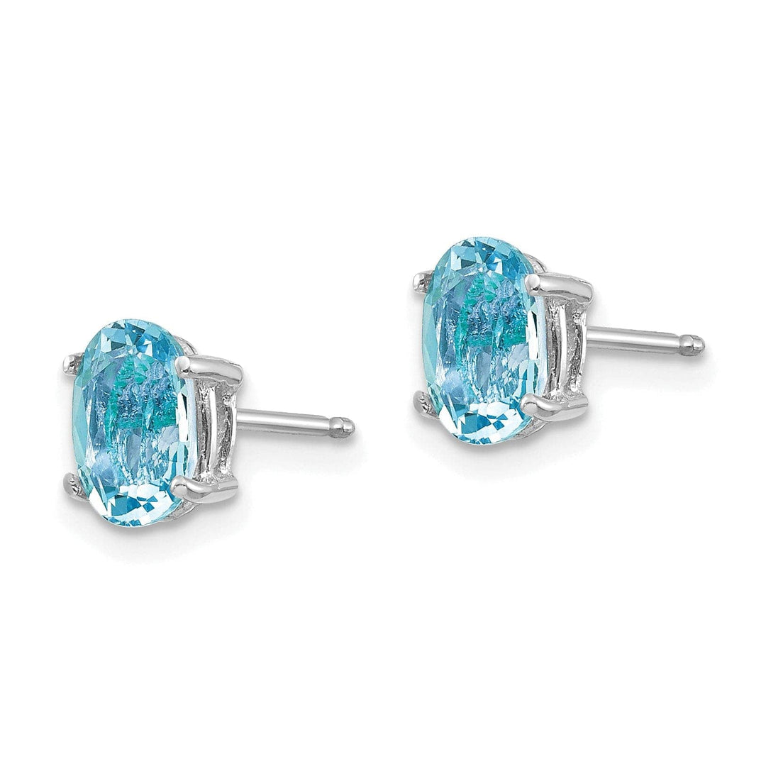 Lovely Rita's Earrings 14k White Gold Oval Aquamarine Earrings