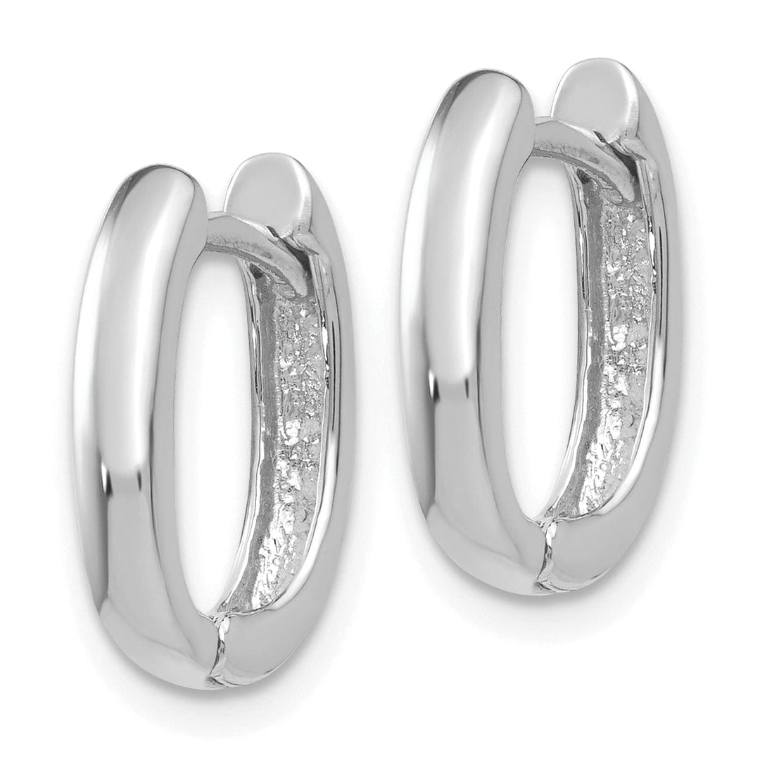 Lovely Rita's Earrings 14k White Gold Oval Hinged Hoop Earrings