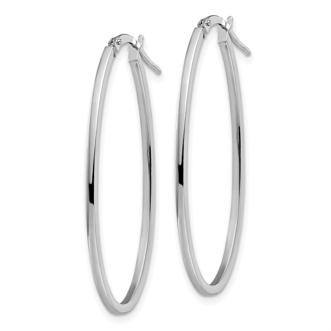 Lovely Rita's Earrings 14k White Gold Oval Hoop Earrings